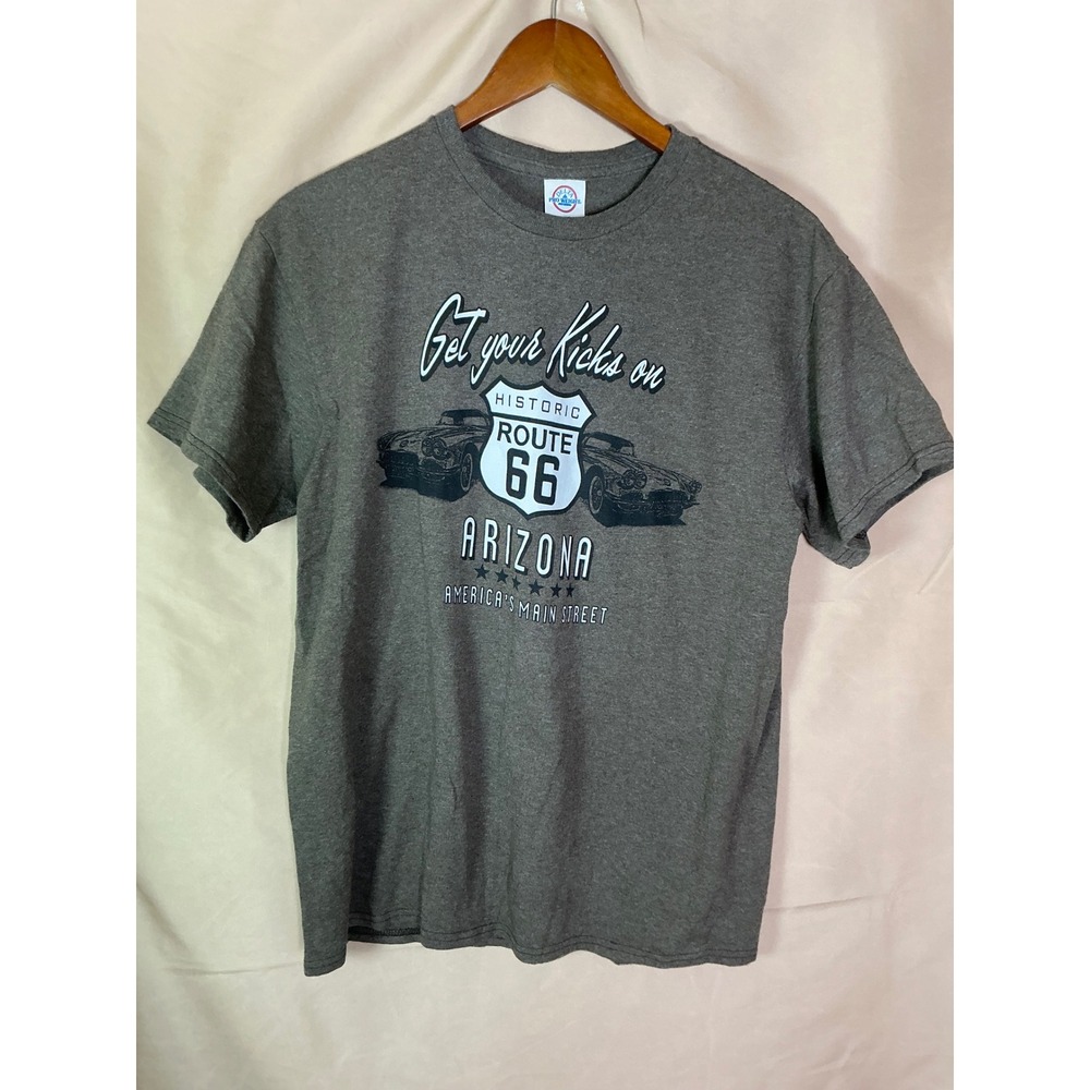 Delta Route 66 Graphic T-Shirt Mens M Gray Excellent Arizona America Main Street